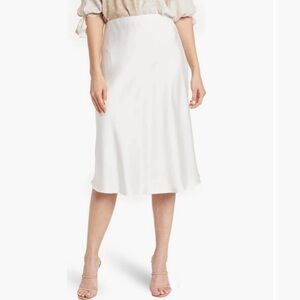 Renee C Satin Midi Skirt